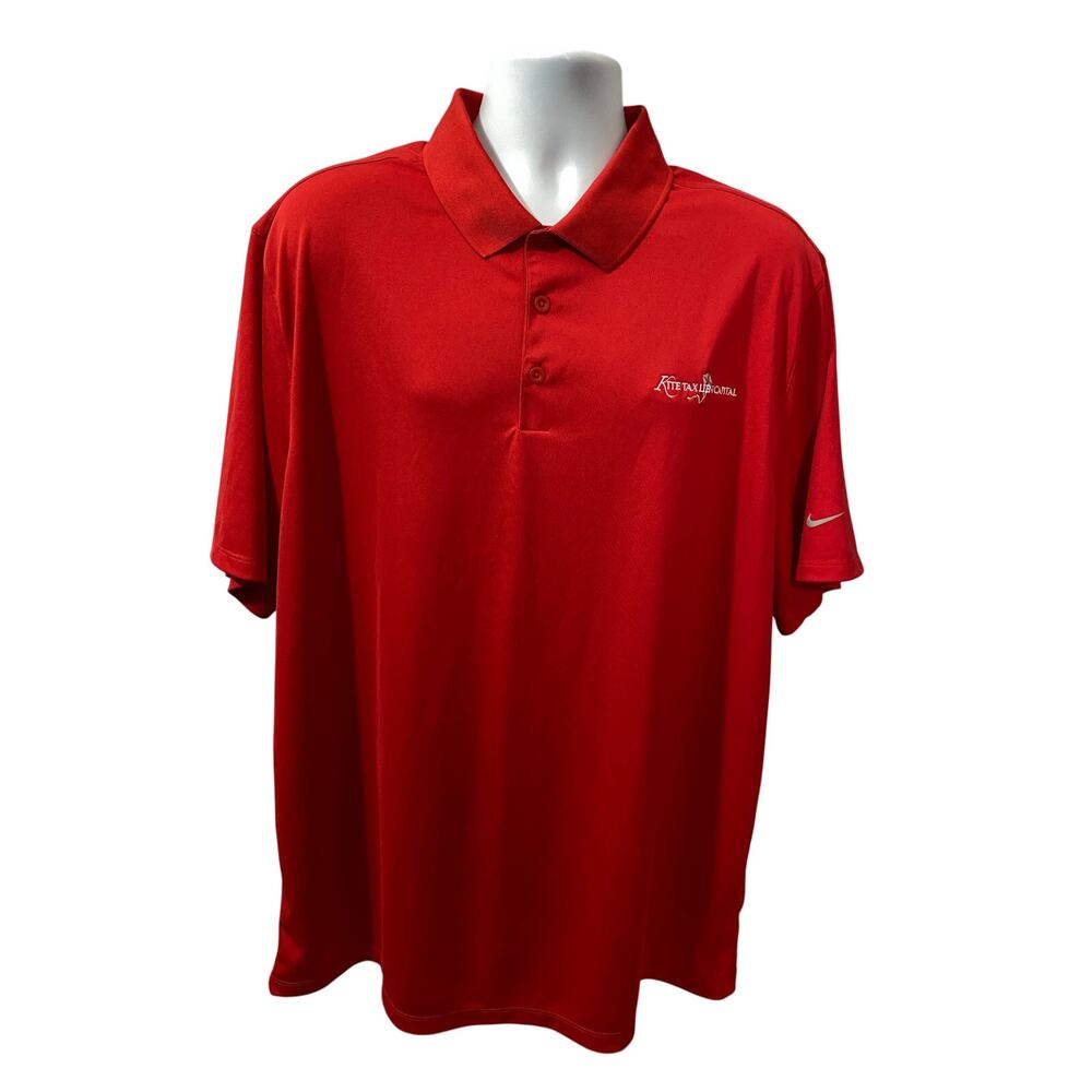 NIKE DRI-FIT PERFORMANCE POLO — Kite Tax Lien Capital Red Men's 2XL
